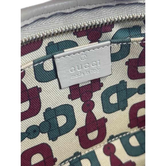 Gucci Vintage Ivory Leather GG Monogram Abbey Pochette Shoulder Bag - Picture 7 of 8